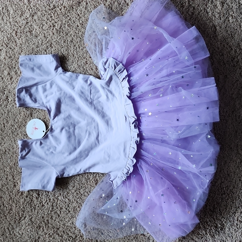 Girls purple puffy stars tutu ballerina 8 9
